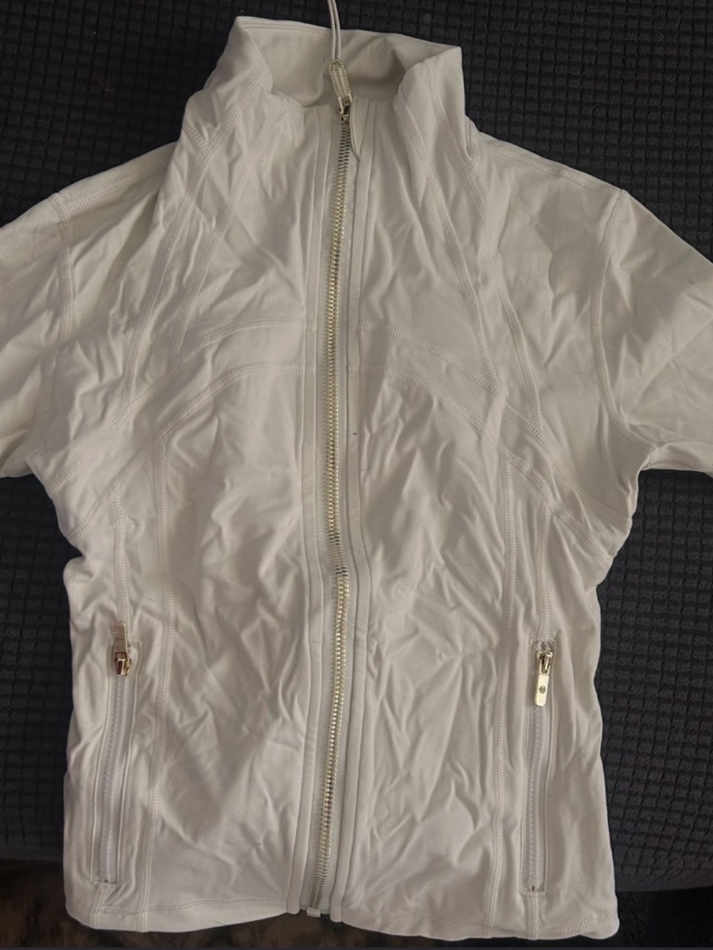 lululemon athletica White Zip-Up Bomber Jacket